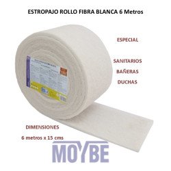 ESTROPAJO ROLLO BLANCO 600x15
