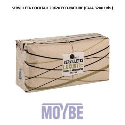 SERVILLETA COCKTAIL P/P EcoNature 20x20 2 Capas (Caja 32x100 Uds.)