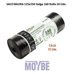 SACO BASURA 115x150 G-160 Rollo 10 Uds.