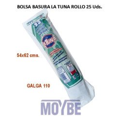 BOLSA BASURA LA TUNA 54x62 G-110 Rollo 20 Uds.