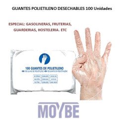 GUANTES POLIETILENO DESECHABLE 100 Uds.