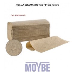 TOALLETAS ZIG-ZAG ECO-NATURE (Caja 20x200 Uds.)